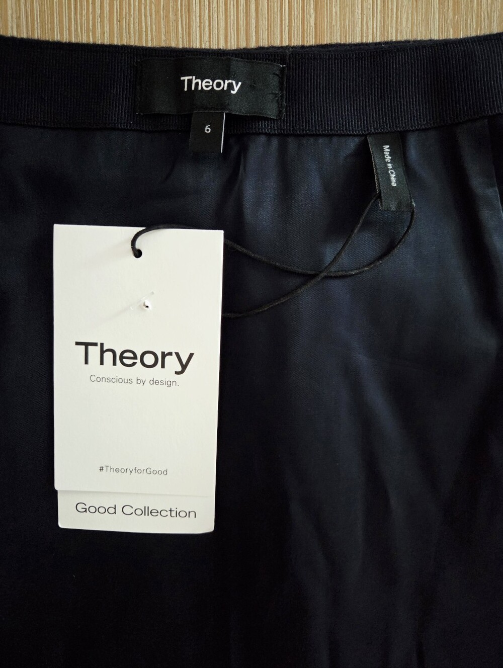 Theory Luxe New Divide Wool Cashmere A Line Mini Skirt Navy Womens Size 6 - Picture 6 of 11